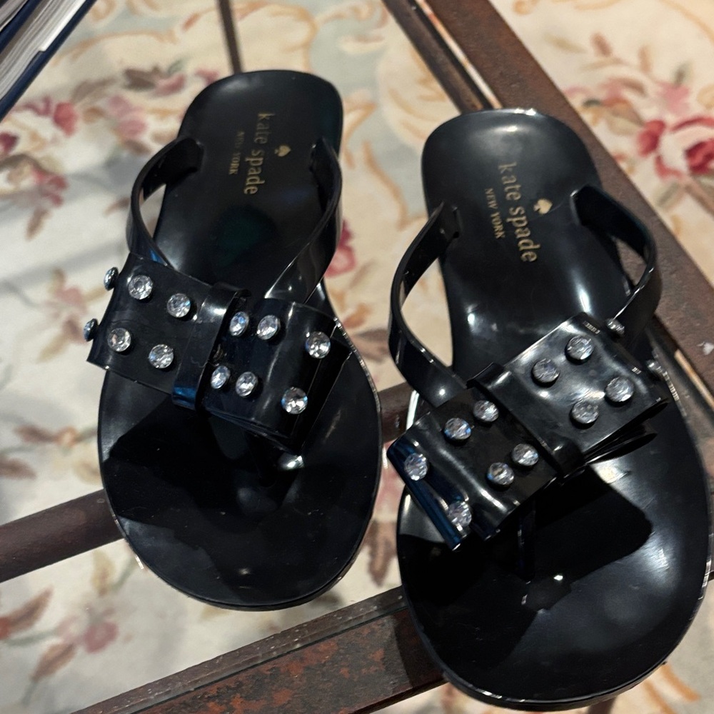 Kate Spade Black Sandals with Sparkling Accents